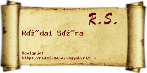 Rédai Sára névjegykártya